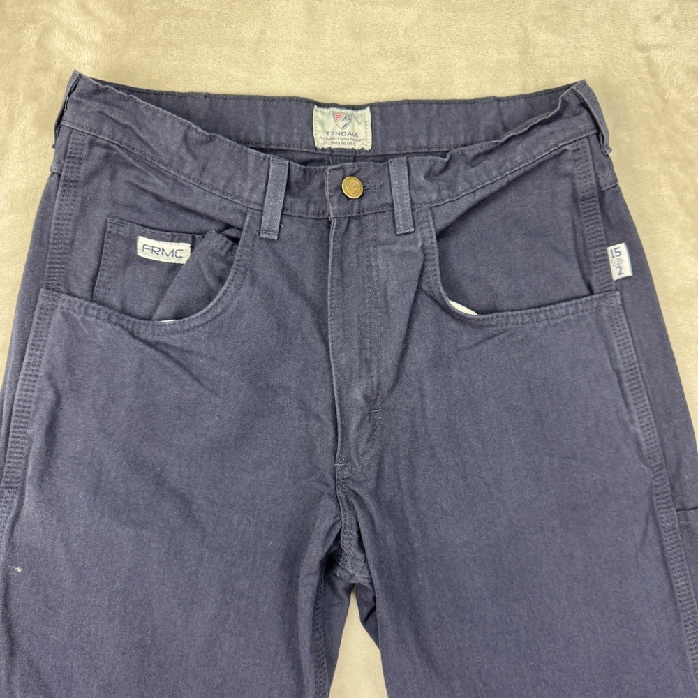 Tyndale FRMC Pants Mens 32x28 Blue Flame Resistant Arc Rated Carpenter Workwear